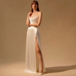 Markarian Vesta Satin Wrap Gown